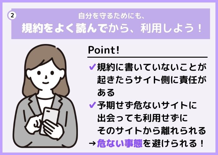 規約をよく読んでから利用する
